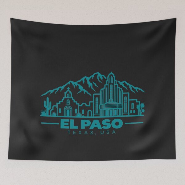Item preview, El Paso Texas USA Line Art Skyline Poster designed and sold by CMYKStudio.