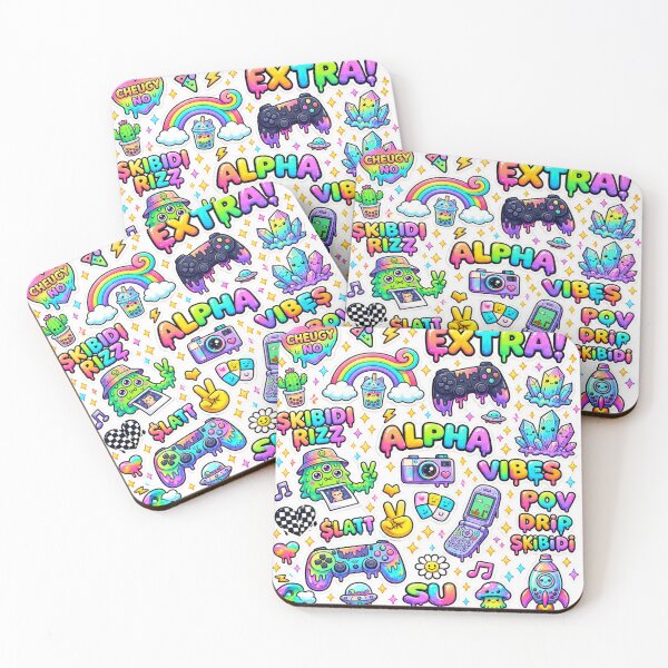 Item preview, Kawaii Y2K Slime Gamer Sticker Collage – Colorful Retro Gaming Vibes designed and sold by NostalgiaPop77.