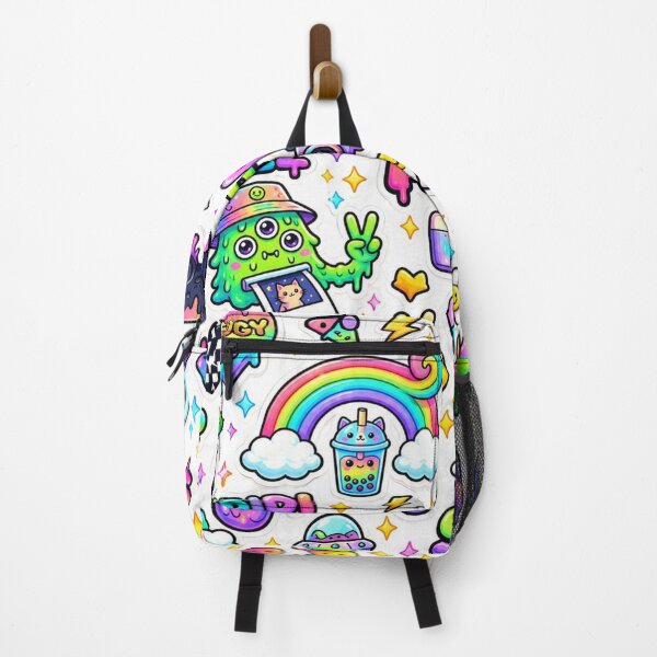 Item preview, Kawaii Y2K Slime Gamer Sticker Collage – Colorful Retro Gaming Vibes designed and sold by NostalgiaPop77.