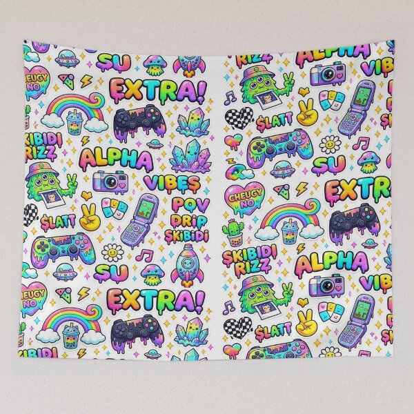 Item preview, Kawaii Y2K Slime Gamer Sticker Collage – Colorful Retro Gaming Vibes designed and sold by NostalgiaPop77.