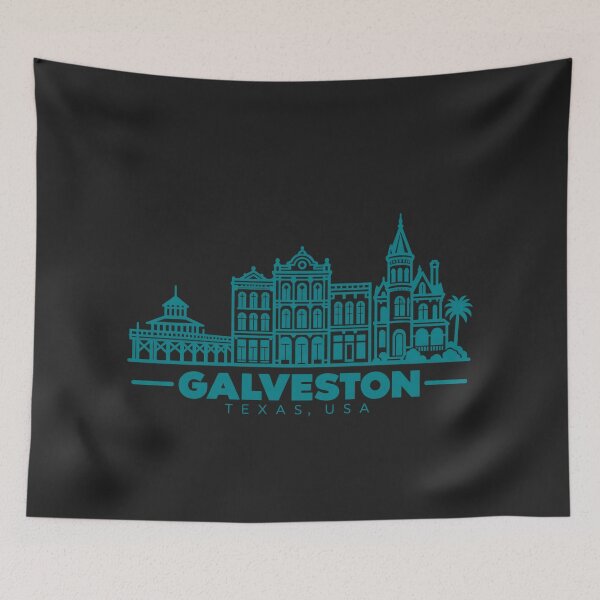 Item preview, Galveston Texas USA Line Art Travel Poster designed and sold by CMYKStudio.