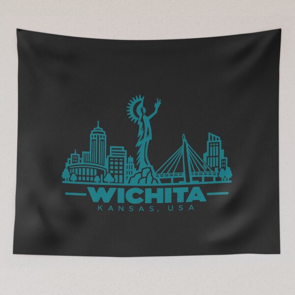 Item preview, Wichita Kansas USA Line Art Skyline Poster designed and sold by CMYKStudio.