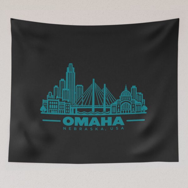 Item preview, Omaha Nebraska USA Line Art Skyline Poster designed and sold by CMYKStudio.