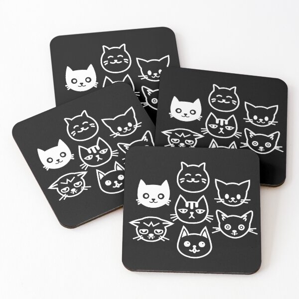 Item preview, 7 minimalist cats together, negative designed and sold by yuretzius.