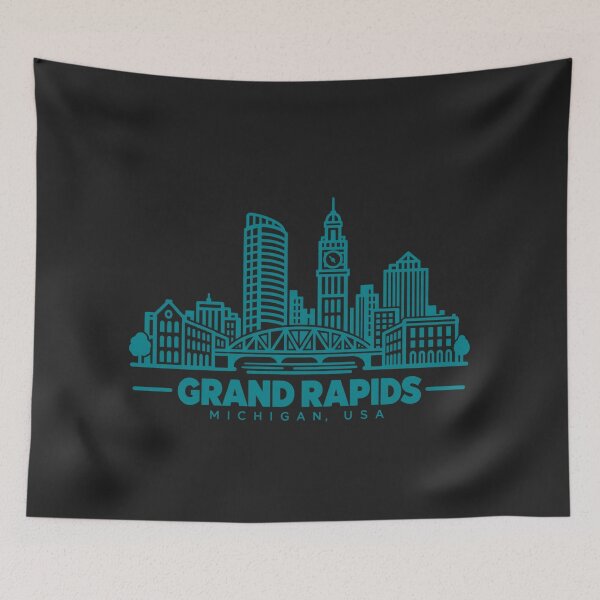 Item preview, Grand Rapids Michigan USA Line Art Skyline Poster designed and sold by CMYKStudio.