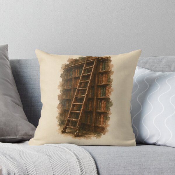 Item preview, The Library Ink Illustration | Dark Academia Wall Art | Vintage Bookshelf Print designed and sold by FixationStudio.