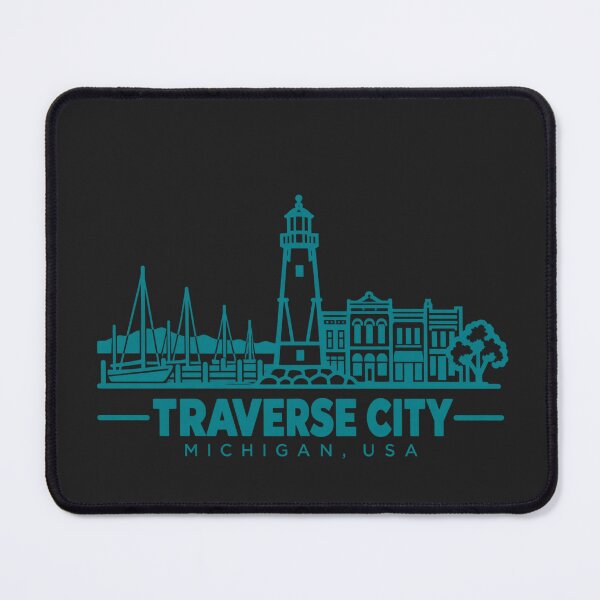 Item preview, Traverse City Michigan USA Line Art Coastline Poster designed and sold by CMYKStudio.