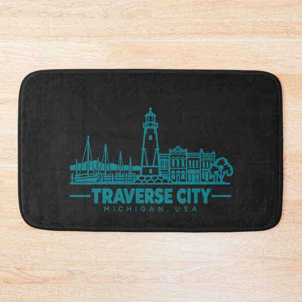 Item preview, Traverse City Michigan USA Line Art Coastline Poster designed and sold by CMYKStudio.