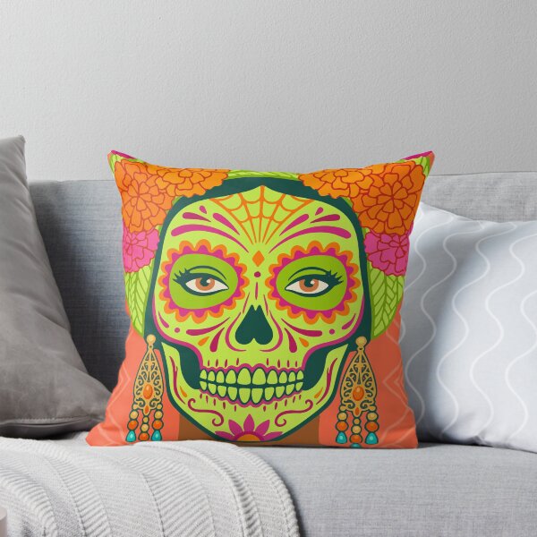 Item preview, Catrina Colorful Sugar Skull Illustration designed and sold by Ojo de Lilith.