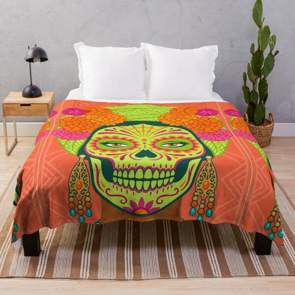 Item preview, Catrina Colorful Sugar Skull Illustration designed and sold by Ojo de Lilith.