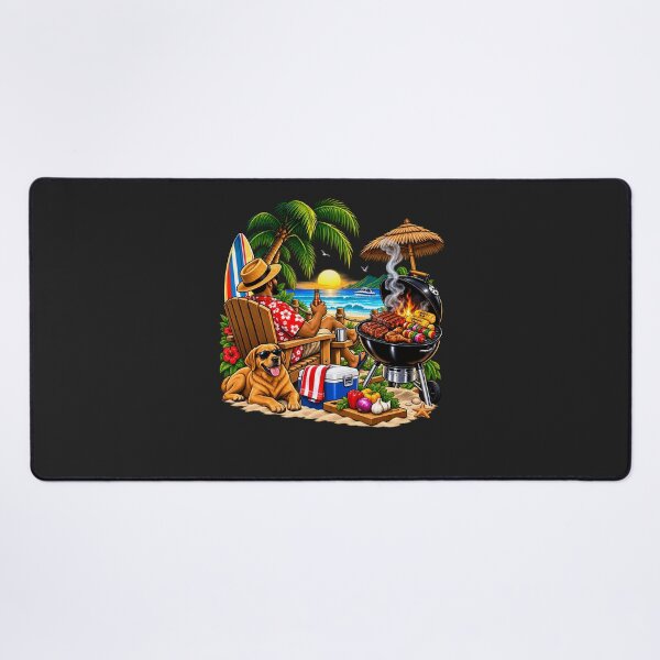 Item preview, Man Dog Barbecue Shoreline Tropical Getaway designed and sold by fungear.