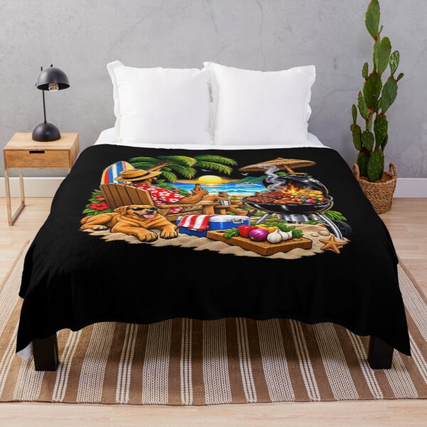 Item preview, Man Dog Barbecue Shoreline Tropical Getaway designed and sold by fungear.