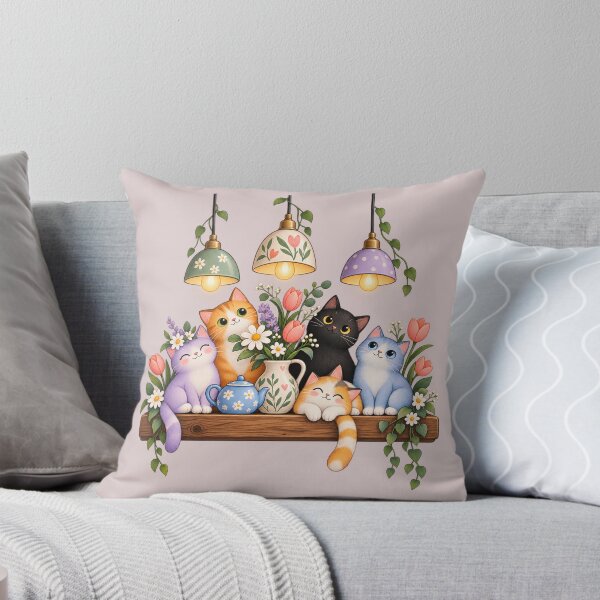 Item preview, Cozy Cat Garden – Cute Kittens, Flowers & Vintage Lamps designed and sold by AnyMar2023.