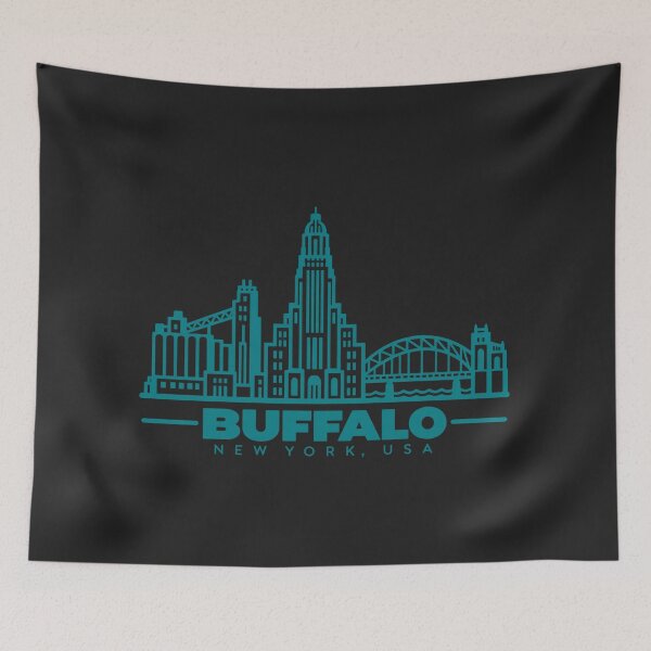 Item preview, Buffalo New York USA Line Art Skyline Poster designed and sold by CMYKStudio.