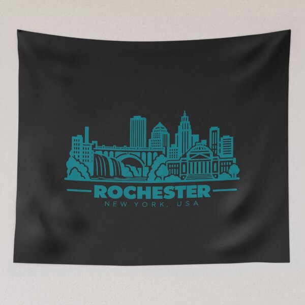 Item preview, Rochester New York USA Line Art Landmark Poster designed and sold by CMYKStudio.