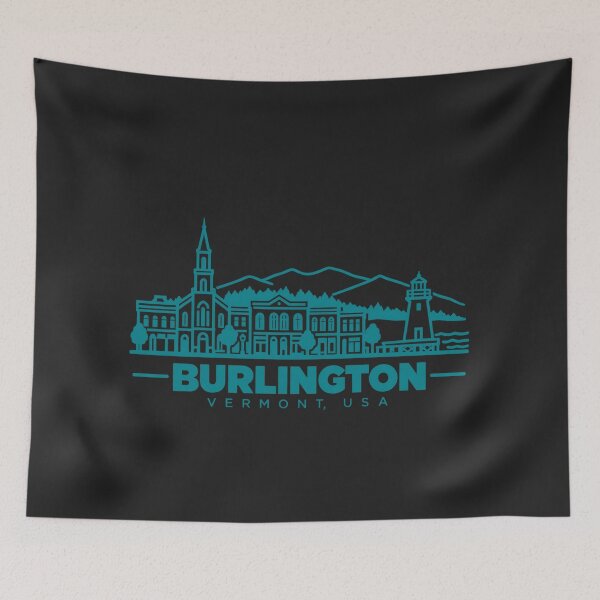 Item preview, Burlington Vermont USA Line Art Lake Poster designed and sold by CMYKStudio.