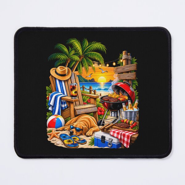 Item preview, Dog Grilling Party Waterside Evening designed and sold by fungear.