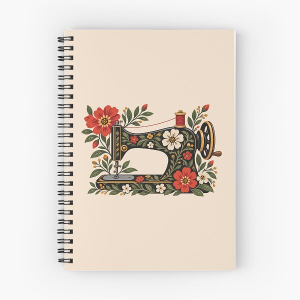 Item preview, Vintage Floral Sewing Machine Folk Art Sewing Design #6 designed and sold by SalahBlt.