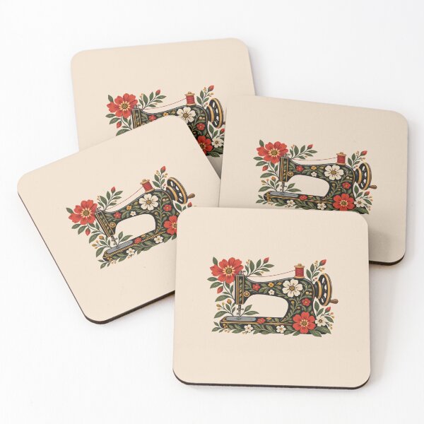 Artikelvorschau, Vintage-Blumen-Nähmaschine, Volkskunst-Nähdesign Nr. 6 entworfen und verkauft von SalahBlt.