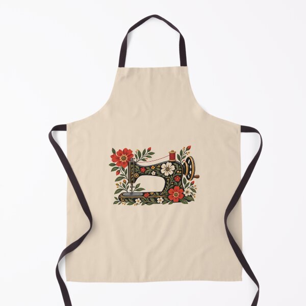Item preview, Vintage Floral Sewing Machine Folk Art Sewing Design #6 designed and sold by SalahBlt.