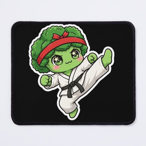 Item preview, Cute Karate Broccoli Chibi designed and sold by Fort Chiswell Trading Company.