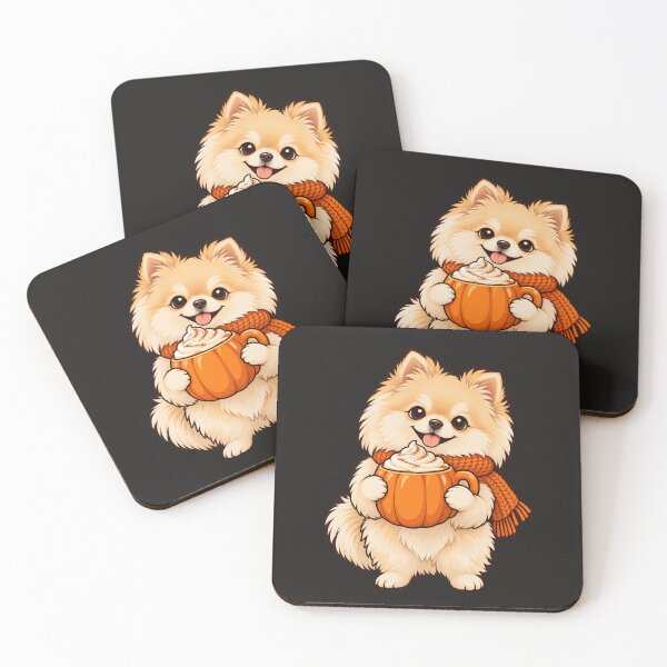 Item preview, Cozy Pumpkin Spice Pomeranian – Cute Autumn Puppy designed and sold by Thaivi Design.