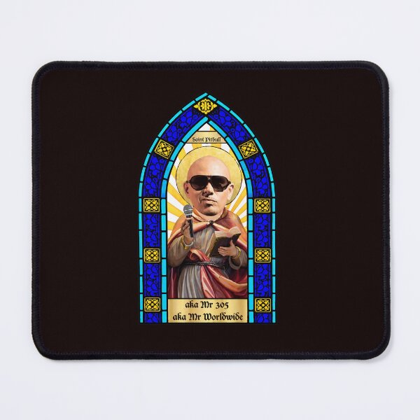 Item preview, Saint Pitbull Aka Mr 305 Mr Worldwide Stained Glass Art designed and sold by findOutDraw.