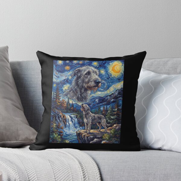 Item preview, Lebrel irlandés, luna aullante, noche estrellada, arte de Van Gogh, amante de los animales designed and sold by dian-rody-crest.
