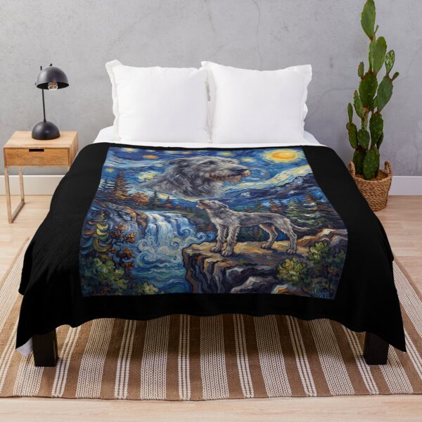 Item preview, Lebrel irlandés, luna aullante, noche estrellada, arte de Van Gogh, amante de los animales designed and sold by dian-rody-crest.