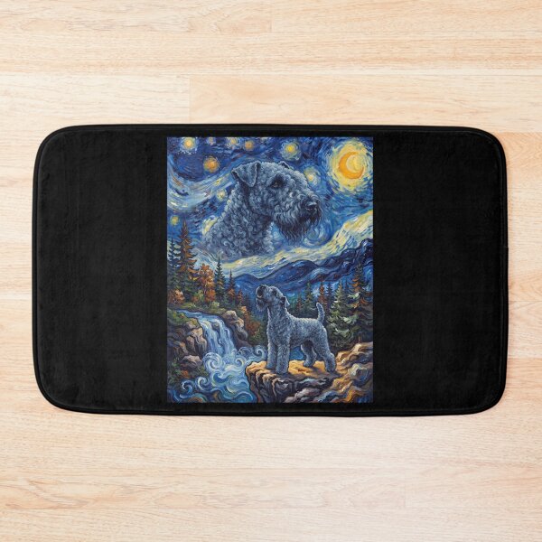 Item preview, Kerry Blue Terrier Howling Moon Starry Night Van Gogh Art Animal Lover designed and sold by dian-rody-crest.