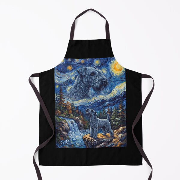 Item preview, Kerry Blue Terrier Howling Moon Starry Night Van Gogh Art Animal Lover designed and sold by dian-rody-crest.