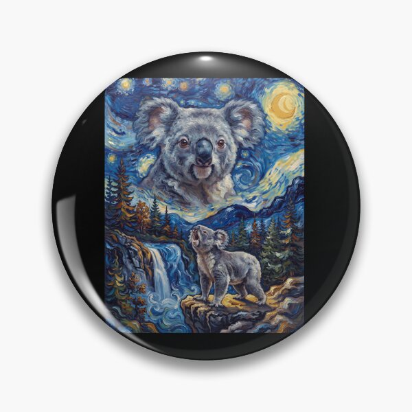 Item preview, Koala Howling Moon Starry Night Van Gogh Art Animal Lover designed and sold by dian-rody-crest.