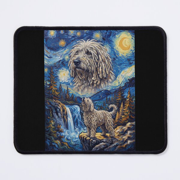 Item preview, Komondor Howling Moon Starry Night Van Gogh Art Animal Lover designed and sold by dian-rody-crest.