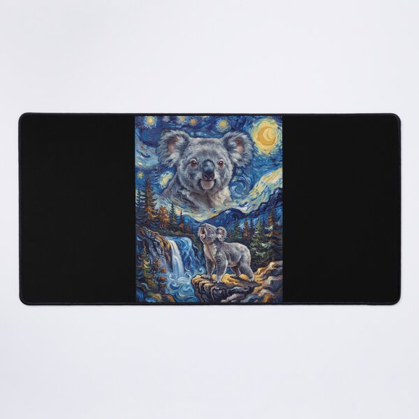 Item preview, Koala Howling Moon Starry Night Van Gogh Art Animal Lover designed and sold by dian-rody-crest.