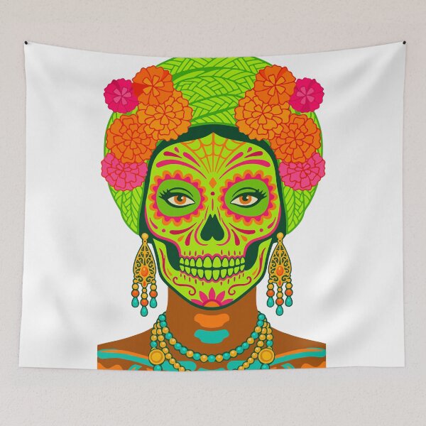 Item preview, Catrina Colorful Sugar Skull Illustration designed and sold by  Ojo de Lilith.