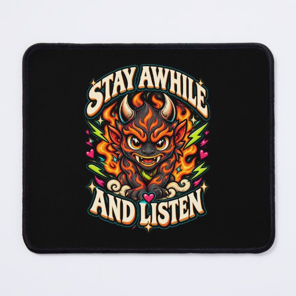 Item preview, Stay Awhile and Listen Shirt – Colorful Demon Graphic, Gothic Y2K Streetwear designed and sold by present-prints.