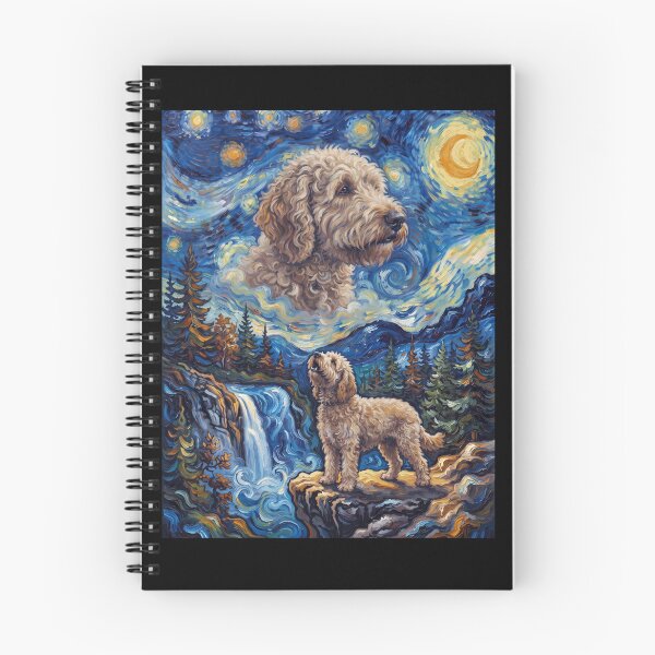 Item preview, Labradoodle Howling Moon Starry Night Van Gogh Art Animal Lover designed and sold by dian-rody-crest.