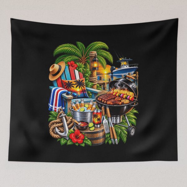 Item preview, Waterside Barbecue Party Tropical Cookout designed and sold by fungear.