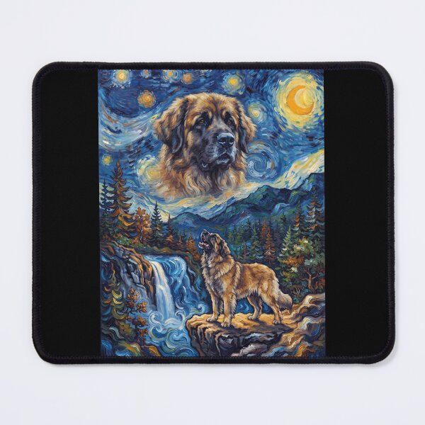 Item preview, Leonberger Howling Moon Starry Night Van Gogh Art Animal Lover designed and sold by dian-rody-crest.