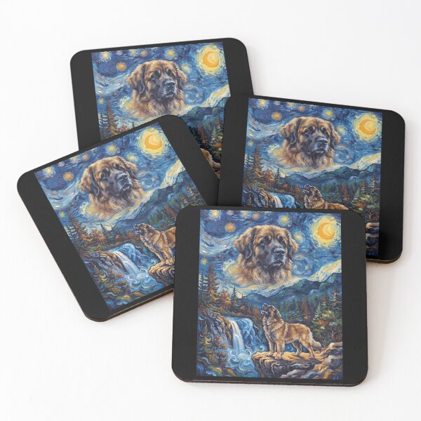 Item preview, Leonberger Howling Moon Starry Night Van Gogh Art Animal Lover designed and sold by dian-rody-crest.
