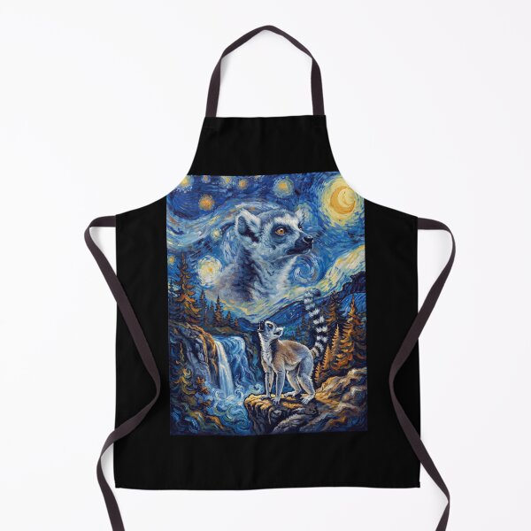 Item preview, Lemur Howling Moon Starry Night Van Gogh Art Animal Lover designed and sold by dian-rody-crest.