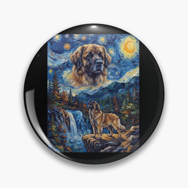 Item preview, Leonberger Howling Moon Starry Night Van Gogh Art Animal Lover designed and sold by dian-rody-crest.