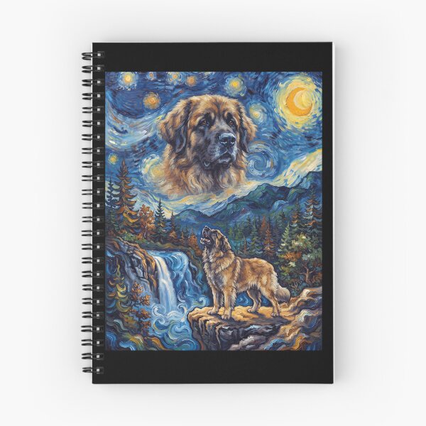 Item preview, Leonberger Howling Moon Starry Night Van Gogh Art Animal Lover designed and sold by dian-rody-crest.