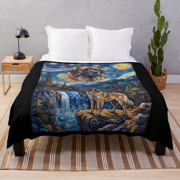 Item preview, Leonberger Howling Moon Starry Night Van Gogh Art Animal Lover designed and sold by dian-rody-crest.