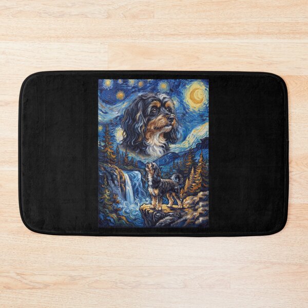 Item preview, Lowchen Howling Moon Starry Night Van Gogh Art Animal Lover designed and sold by dian-rody-crest.