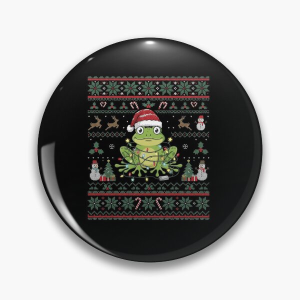 Item preview, Cute Christmas Frog Ugly Sweater Pattern Holiday Design designed and sold by MiALopezArt.