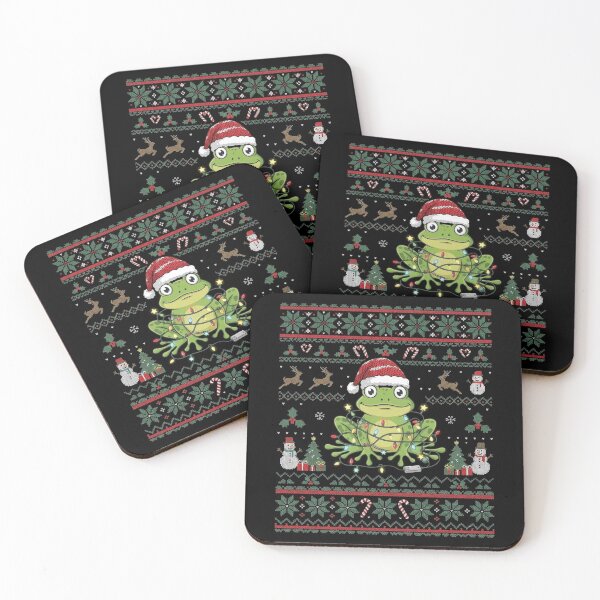 Item preview, Cute Christmas Frog Ugly Sweater Pattern Holiday Design designed and sold by MiALopezArt.