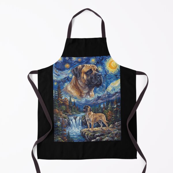 Item preview, Mastiff Howling Moon Starry Night Van Gogh Art Dog Lover designed and sold by dian-rody-crest.