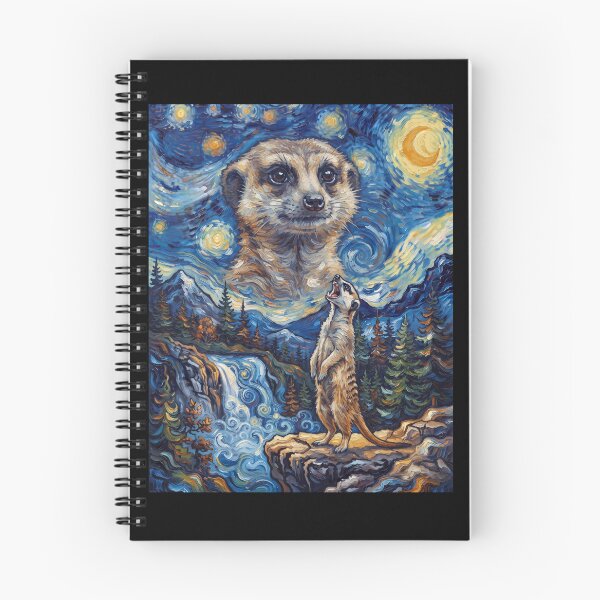 Item preview, Meerkat Howling Moon Starry Night Van Gogh Art Animal Lover designed and sold by dian-rody-crest.