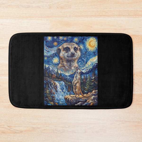 Item preview, Meerkat Howling Moon Starry Night Van Gogh Art Animal Lover designed and sold by dian-rody-crest.